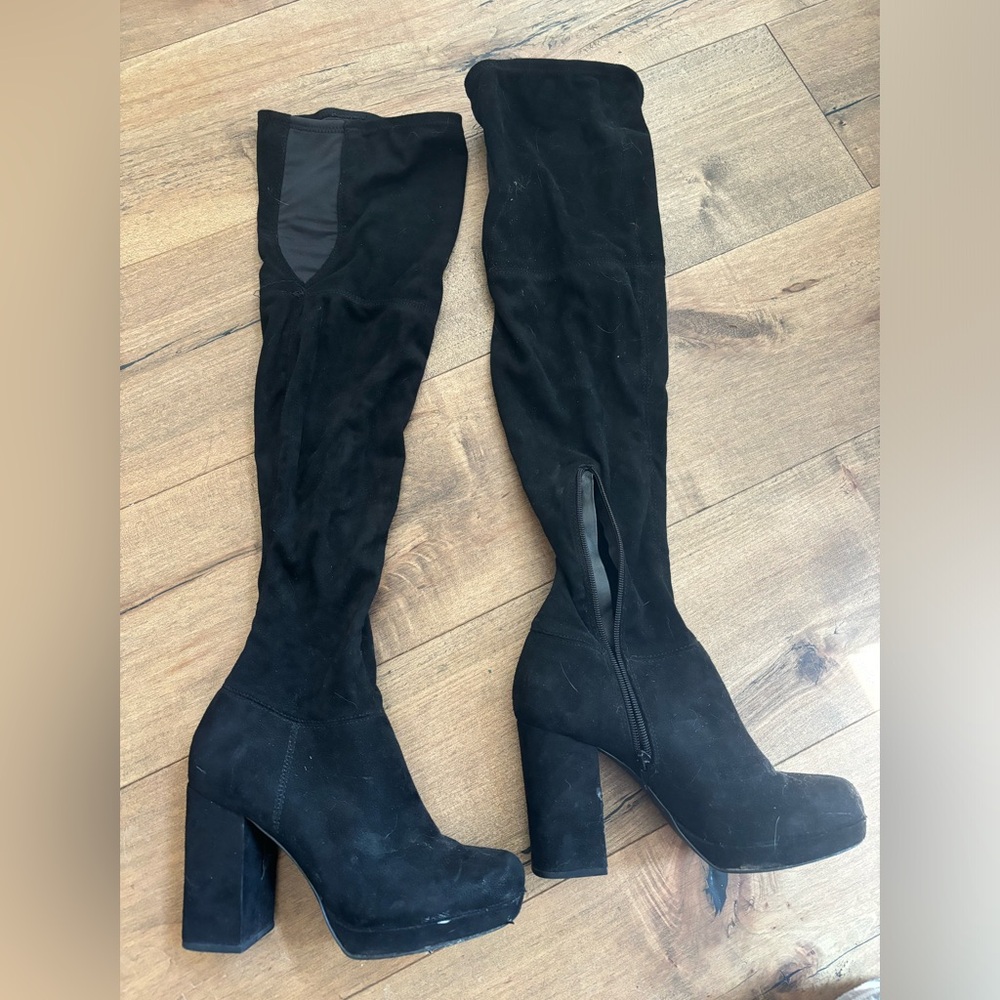 Mix No. 6 over the knee suede shoes